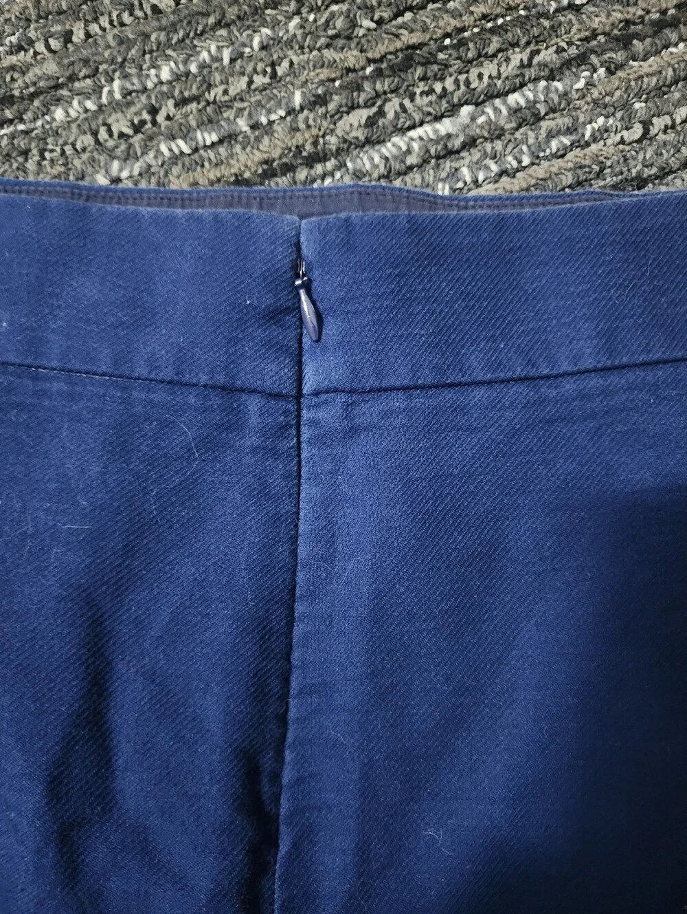 J. Crew Navy Blue 100% Cotton The Pencil Skirt Women's Size 4 Career Office EUC